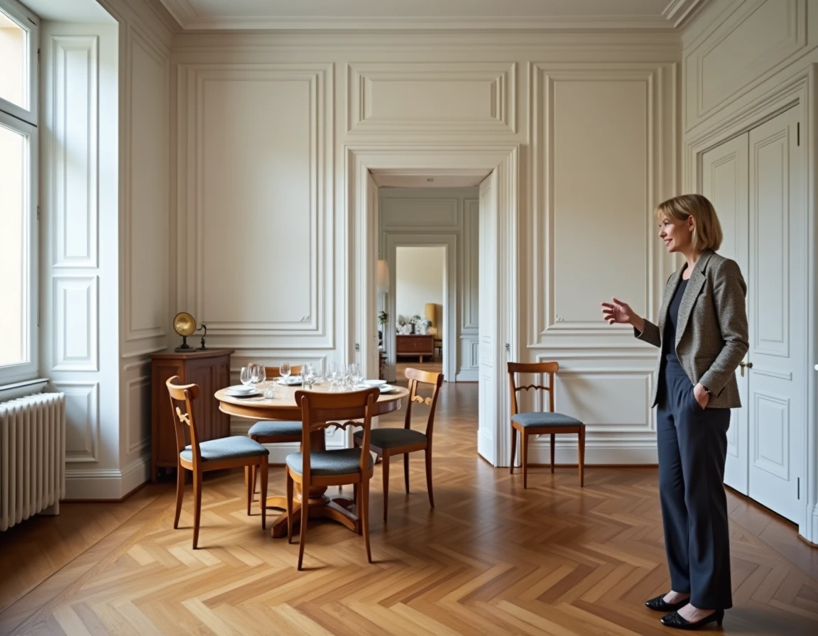 Appartement F3 haussmannien spacieux avec parquet en chevrons, salon, salle à manger et deux chambres séparées